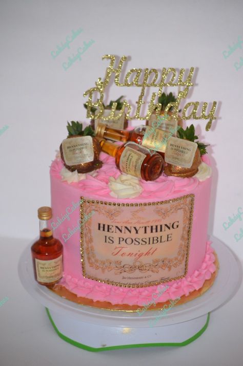 Henny Birthday Cake Ideas, Boujee Birthday Cake For Women, Custom Birthday Cakes For Women, Hennessy Cake For Women, 41st Birthday Cake For Women, Alcohol Birthday Cake For Women, 21st Birthday Cake Ideas For Her, Henny Cake, 21 Birthday Cake Ideas For Her