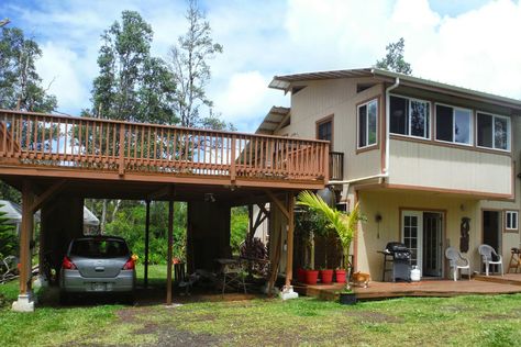 Carport Deck On Top, Carport With Deck On Top, Deck Over Carport, Carport Balcony, Deck Carport, Carport Addition, Master Balcony, Garage Deck, Diy Carport