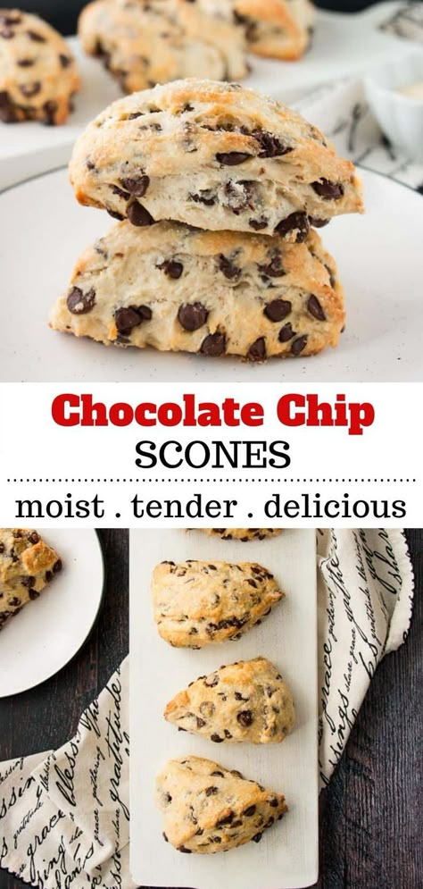 Mini Scones, Chocolate Chip Scones, Chocolate Scones, Scones Recipe Easy, Scones Easy, Scone Recipe, Easy Chocolate, Chocolate Chips, Chocolate Recipes