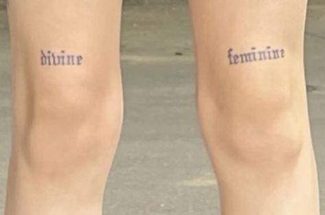 The Divine Feminine Tattoo, Divine Feminine Tattoo, Tattoo Knee, Leg Tats, Feminine Urge, Feminine Tattoo, Piercing Ideas, Feminine Tattoos, Human Condition