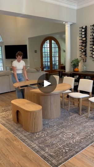 7M views · 513K reactions | I’m in LOVE with this new round @transformertable set!!
Comment “TABLE” for a link and use JESSICA100 for $100 off!! | Jessica Faulkenberry | Furniture Flips & DIY Renovation Tips, Furniture Flips, Condo Ideas, Kitchen Upgrades, New Apt, Smart Furniture, Dream Home Ideas, Flipping Furniture, Mobile Home