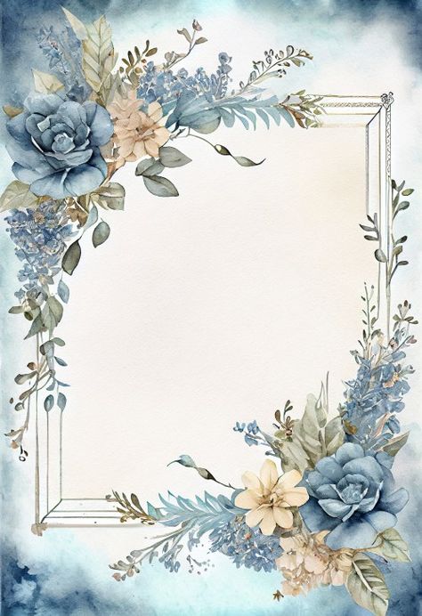 Free Watercolor Flower Frame Free Watercolor Flowers, Flower Borders, Transfer Images, Wedding Card Frames, Kartu Doa, Floral Cards Design, Scrapbook Background, Floral Border Design, Diy Projects For Kids