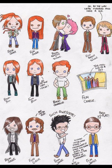 Harry Potter Movie Characters Versus Book Characters Peeves Harry Potter, Fanart Harry Potter, Scorpius And Rose, Books Vs Movies, Film Harry Potter, Stile Harry Potter, Yer A Wizard Harry, Images Harry Potter, Potter Art