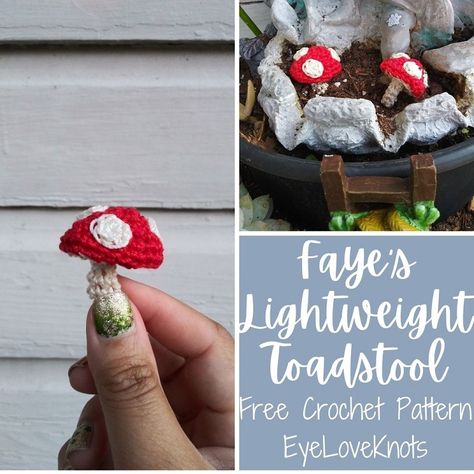 Faye’s Lightweight Toadstool – Free Crochet Pattern Crochet Mushroom Applique Pattern Free, Toadstool Crochet, Mushroom Crochet Pattern, Mushroom Crochet, Large Crochet Hooks, Spring Crochet, Crochet Bunting, Crochet Spring, Crochet Fairy