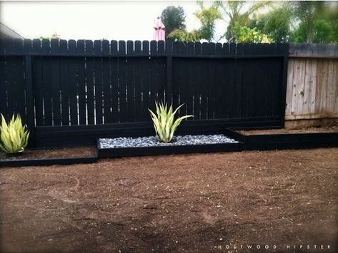 April 2013 | Holtwood Hipster Black Fence Backyard Wood, Stain Fence Black, Tiered Planter Boxes, Fence Paint Colours, Backyard Pub, Backyard Fencing, Fence Stain, Ranch House Exterior, Tiered Planter