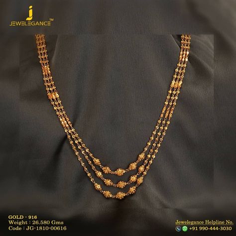 Glamour And Gold Goes Side Wise... "Pusya Nakshatra" Offer.. Get in Touch With us on +919904443030 #myjewelegance #realdiamond #gold916 #love #pusyanakshatra Balls Chains In Gold, Indian Gold Necklace Designs, Fashion Jewelry Necklaces Gold, Ruby Jewelry Necklaces, Gold Jewelry Prom, Gold Necklace Indian, Pearl Jewelry Design, Gold Chain Design, Indian Jewellery Design Earrings