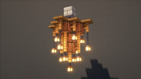 Lamp Post Minecraft Designs, Minecraft Big Chandelier, How To Make A Chandelier In Minecraft, Minecraft Midieval Decorations, Lighting Minecraft Ideas, Minecraft House Walls Ideas, Minecraft Light Fixture Ideas, Minecraft Medieval Chandelier, Minecraft Outside Lights