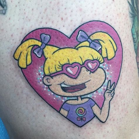 Nickelodeon Tattoos, Pickles Tattoo, Las Vegas Tattoo, Alex Strangler, Angelica Pickles, Vegas Tattoo, Cartoon Tattoos, New Artists, Cute Tattoos