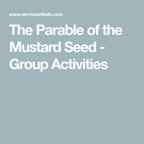 Mustard Seed Faith Games, Parable Of The Mustard Seed Activities, Faith Of A Mustard Seed Craft For Kids, Mustard Seed Craft, Mustard Seed Faith Craft, Seed Activities For Kids, Seed Crafts For Kids, Parable Of The Seeds, Mustard Seed Parable