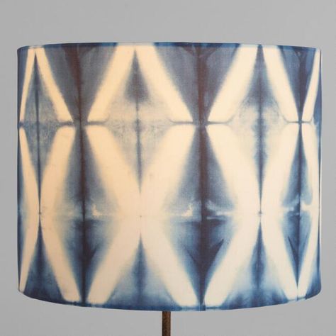 Indigo Shibori Print Drum Table Lamp Shade #afflink Old Lamp Shades, Geometric Lamp, Linen Bedding Natural, Table Lamp Shade, Lampshade Makeover, Rustic Lamp Shades, Chic Lamp, Shibori Print, Shabby Chic Lamps