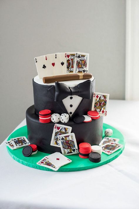 Poker Grooms Cake, Mens Birthday Cake Ideas Guys Fun, Cards Theme Cake, Poker Cake For Men, Poker Theme Cake, Cake For Guys, 21st Birthday Cake Ideas, 21st Birthday Cake For Guys, Cards Cake