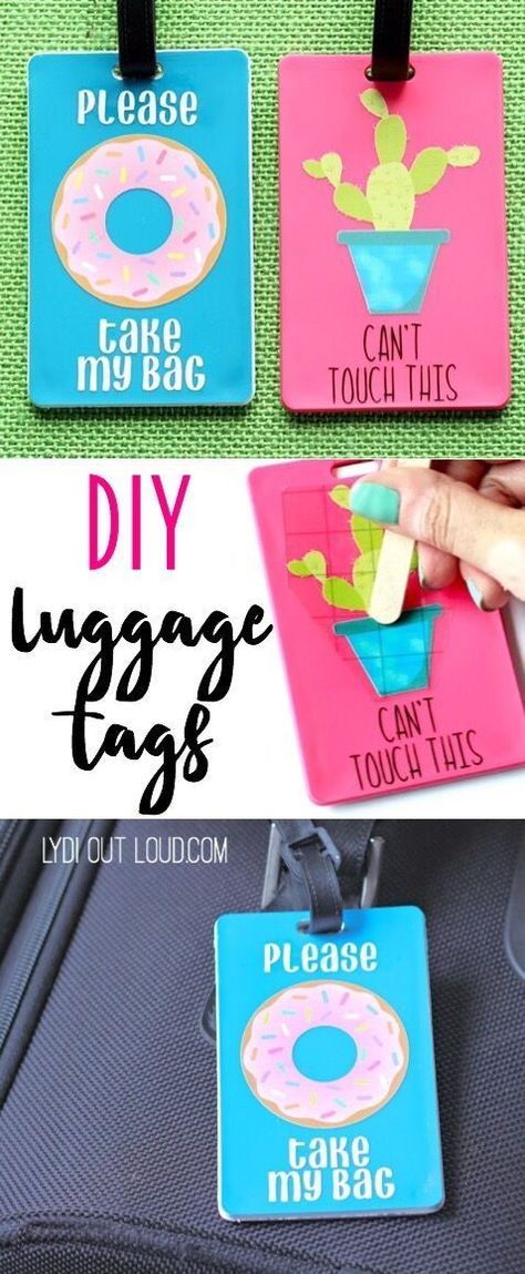 DIY Luggage Tags (That Talk Diy Luggage Tags Easy, Cricut Luggage Tags, Diy Luggage Tag, Diy Luggage Tags, Diy Bag Tags, Cruise Doors, Scanncut Projects, Luggage Tags Diy, Cute Luggage Tags