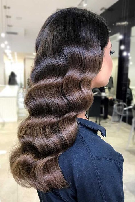 Long Luscious Retro Waves #fingerwaves #hairstyles #longhair ❤️ Looking for the best shampoo for oily hair? Let us save your time! The top-rated natural beauty products with essential oils are here to help you to get the awesome effect for your hair health!   ❤️ See more: https://lovehairstyles.com/finger-waves-styles/  #lovehairstyles #hair #hairstyles #haircuts Hair Color 2017, Finger Wave Hair, Black Hair Color, Hair 2018, Hair Color For Women, Long Wavy Hair, Cool Hair Color, Hair Color For Black Hair, Hair Waves