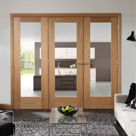 Easi-Frame Oak Door Set, GOSHAP10-COEOP12L, 2005mm Height, 1890mm Wide. #glazedoakdoor #internaloakdoors #door Internal Room Dividers, Room Divider Door, Kallax Room Divider, Room Divider Decor, Temporary Room Dividers, Small Room Divider, Modern Barn Doors, Oak Room, Metal Room Divider