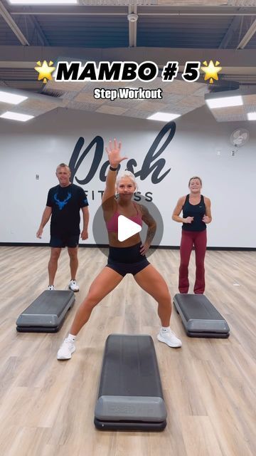 Ashley Beito | DASH Fitness on Instagram: "🌟MAMBO #5🌟 Step Workout  Sorry for being so MIA with these step workouts!! We’ve been BUSSYYYYY!! But don’t worry, we are BACK with and absolute BANGER.  Incase you forgot, WE LOVE YOU!  Please show us some love by LIKING + SHARING + SAVING  our posts!  💙❤️  Fit: @buffbunny_collection always💜  Mom + dads fit: @buckedup (code: SWEAT20)  #stepaerobics #funworkout #fitnessinfluencer #workout" Step Bench Exercises, Fitness Step Workout, Fitness Dance Workout, Step Aerobics Routine, Aerobic Stepper Workout, Step Workout Routine At Home, Step Workout Ideas, Step Exercises Workouts, Steps Exercises Workouts