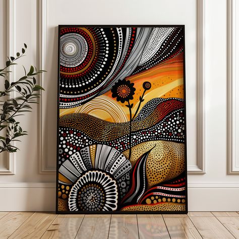 Traditional Painting Ideas, Modern Aboriginal Art, Modern Folk Art Painting, Dotted Flowers, Aboriginal Art Australian, Zantangle Art, Aboriginal Art Dot Painting, Thoughtful Wedding Gifts, Aboriginal Dot Painting