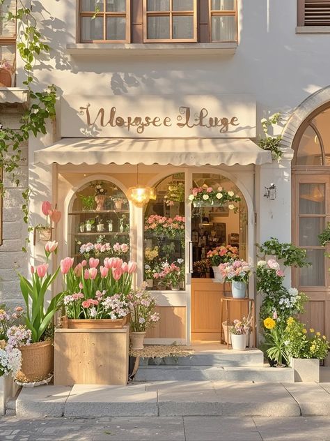 Small Flower Shop, Florist Shop Interior, Flower Shop Design, Cute Cafe, Old Anime, Sims House, Shop Ideas, Small Flowers, Flower Shop