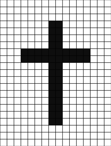 A pixel art template of the religious cross from the Christian community, whom Jesus died upon. Cross Pixel Art, Angel Pixel Art, Christian Pixel Art, Cross Alpha Pattern, Alfa Pattern, Wwjd Alpha Pattern, Grunge Alpha Pattern, Gothic Alpha Pattern, My Chemical Romance Alpha Pattern