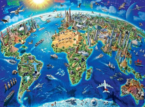 Amazon.com: 1000 Piece World Landmarks Map Puzzle Paper Jigsaw Puzzle for Adults School Supplies World Map Puzzle 1000 Pieces Puzzles for Adults : Toys & Games Map Puzzle, Earth Map, Ravensburger Puzzle, Map Wallpaper, Travel Wall Art, 1000 Piece Jigsaw Puzzles, Drawing Set, Wall Art Canvas Painting, Travel Themes