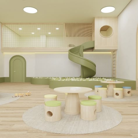 Daycare Interior Design, Indoor Playground Design, Kindergarten Interior, Kids Play Spaces, Daycare Design, Kids Cafe, Kids Interior Design, Kids Indoor Playground, Kindergarten Design