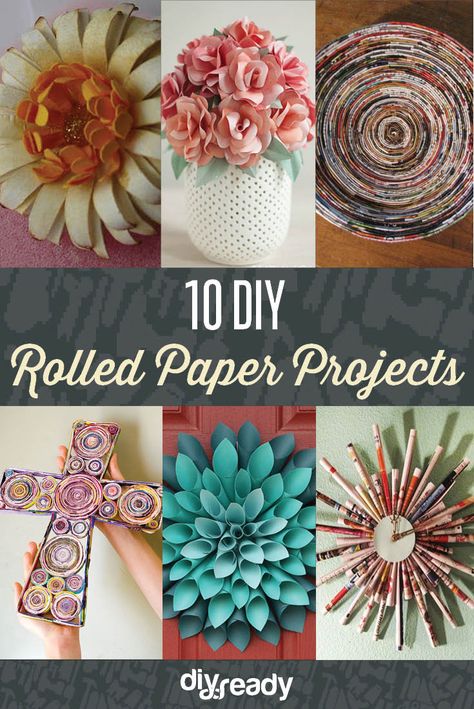 10 DIY Rolled Paper Crafts From Recycled Magazines                                                                                                                                                                                 More Rolled Paper Crafts, Recycled Magazine Crafts, Recycled Paper Crafts, Recycled Magazine, Recycled Magazines, Paper Art Projects, Crafts Diy Projects, Magazine Crafts, Newspaper Crafts