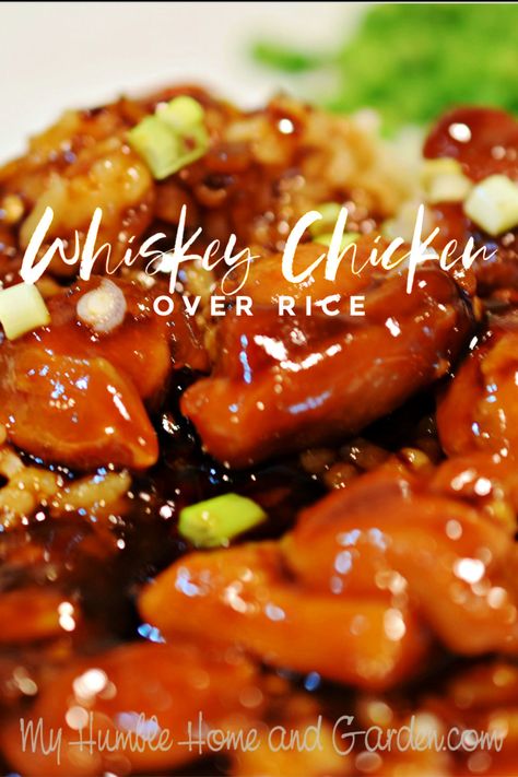 Whiskey Chicken, Whiskey Sauce, Cola Chicken, Chicken Over Rice, Whiskey Recipes, Humble Home, Authentic Chinese Recipes, Glazed Chicken, Hot Pepper