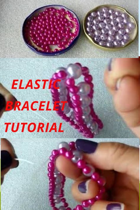 Finishing A Bracelet, Stretch Bracelets Diy Tutorials, Beginner Beading Tutorials Step By Step, Diy Bracelets Easy Step By Step Simple, Elastic Bracelets Diy, Stretchy Bracelets Diy, Stretch Bracelets Diy, Stretch Beaded Bracelets Diy, Making Bracelets With Beads