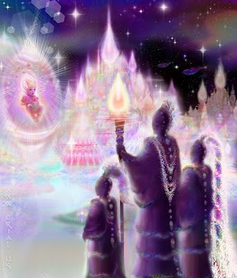 Higher Dimensions, Light City, Arte Yoga, Arte Alien, Cosmic Consciousness, Spirited Art, Rainbow Light, Star Children, New Earth