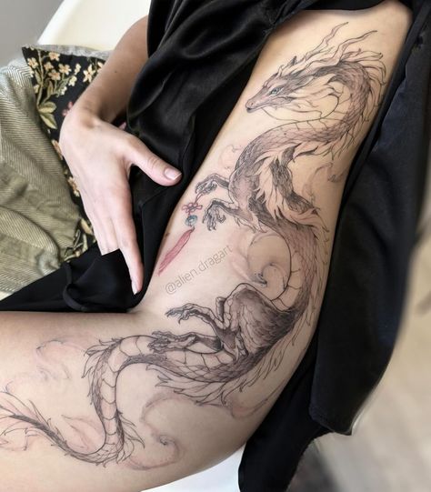 Eastern Dragon Tattoo, Dragon Tattoo Leg, Eastern Dragon, Tattoo Dragon, Health Tattoo, Inspiration Tattoo, Large Tattoos, Dragon Tattoo, Tattoo You