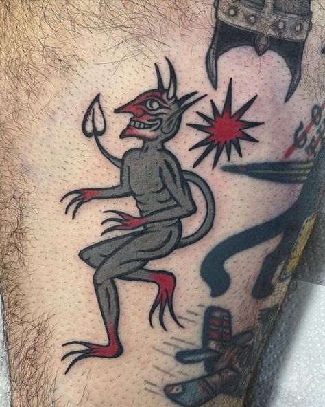 Sinking Ship Tattoo Traditional, Burning Witch Tattoo Traditional, Folk Horror Tattoo, Demon Tattoo Traditional, Creepy Traditional Tattoo, Grim Reaper Traditional Tattoo, Eye Traditional Tattoo, Devil Face Tattoo, Devil Traditional Tattoo