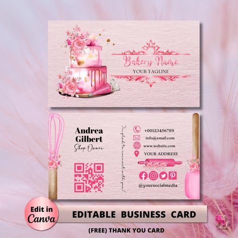 Bakery Visiting Card Design, African Wedding Cakes, Bakery Business Cards Templates, Cake Business Cards, Bakery Business Plan, Bakery Names, Recuerdos Primera Comunion Ideas, Cupcake Packaging, Baking Logo Design