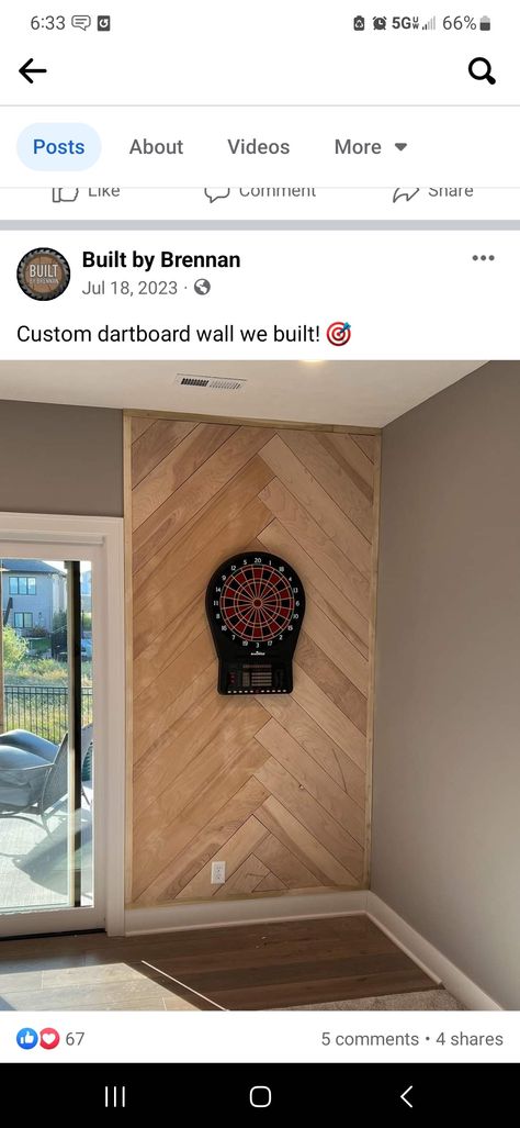 Basement Dart Board Wall, Dart Board Wall Diy, Dart Board Ideas, Dart Board Wall Ideas, Dart Backboard, Dart Board Wall, Basement Reno, Basement Makeover, Board Wall