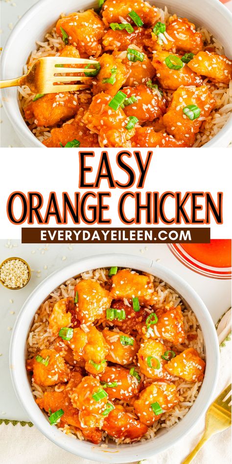 Orange Chicken is and easy, quick dinner recipe to make at home any time. The chicken is tender and juicy in a tasty orange sauce. A better than take out recipe that is affordable, quick, and delicious. This is an easy recipe to also make for a crowd. Chicken A L'orange, Orange Pepper Chicken, Recipe For Orange Chicken, Orange Chicken Recipe Easy, Easy Quick Dinner, Easy Orange Chicken, Flexitarian Recipes, Simple Family Meals, Friends Recipes