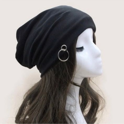 New & Never Worn!!! For Men & Women Beanie Hat Color: Black 100% Cotton Blends Crown Size: 20.9" Black Beanie Aesthetic, Black Beanie Outfit Aesthetic, Black Beanie Outfit, Goth Beanie, Hat Reference, Crown Hairstyle, Beanie Outfit, Women Beanie, Cute Beanies