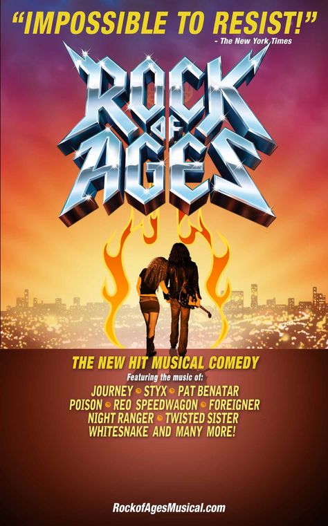 rock of ages - Coming to SKyPAC Feb. 24-25, 2013 Night Ranger, Broadway Posters, Broadway Plays, Theatre Shows, Musical Plays, Twisted Sister, Rock Of Ages, Theatre Nerds, Musical Comedy