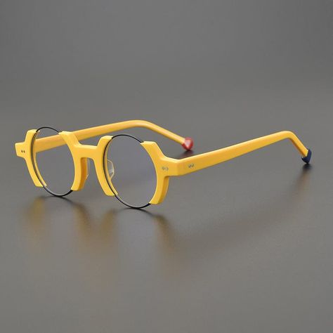 Reviews Unique Glasses Frames, Unique Eyeglasses, Mens Eye Glasses, Mens Glasses Fashion, Funky Glasses, Unique Glasses, 3d Cnc, Round Glasses Frames, Cool Glasses