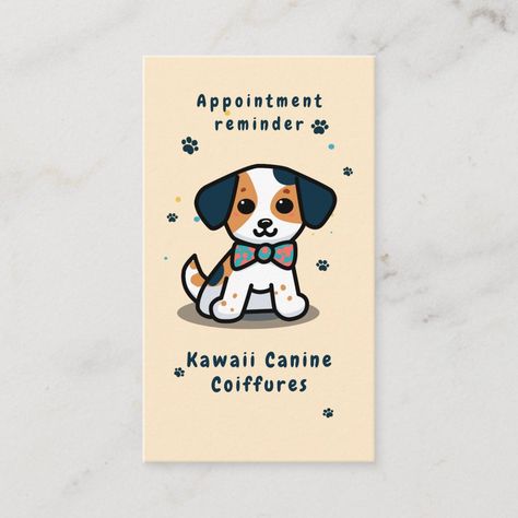 Chibi Dog, Kawaii Puppy, Appointment Reminder, Appointment Card, Pet Businesses, Appointment Cards, Business Stationery, Dog Walker, Walkers