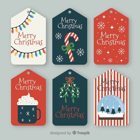 Flat design of christmas badge collectio... | Free Vector #Freepik #freevector #christmas-badge #christmas-label #christmas-flat #christmas-collection Tag Christmas Cards, Christmas Design Packaging, Christmas Greeting Cards Design, Christmas Label Design, Christmas Tag Printable, Christmas Card Design Ideas, Christmas Packaging Design, Christmas Gift Design, Christmas Design Ideas