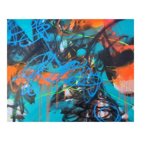 Mirtha Moreno "Cold Crush" Contemporary Abstract Spray Paint & Oil Painting Art Final, Street Art Artists, Different Kinds Of Art, Expressionist Artists, Spray Paint Art, Contemporary Abstract Art, Contemporary Art Gallery, Abstract Expressionist, Large Painting