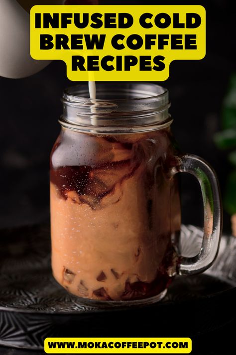 If you're looking for a little variety in your cold brew coffee, try these infused cold brew coffee recipes. From lavender to vanilla, there's a flavor for everyone to enjoy. Cold Press Coffee, Mocha Smoothie, Cold Brew Coffee Recipe, Cold Coffee Recipes, Infused Coffee, Vanilla Recipes, Ground Coffee Beans, Cinnamon Coffee, Caramel Macchiato