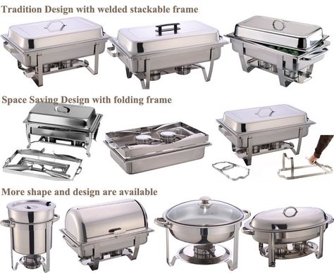 Buffet Food Warmer, Chafing Dishes Buffet, Chaffing Dish Display Diy, Catering Set Up, Chafing Dish Display Ideas, Catering Dishes, Food Warmer Buffet, Bake Sale Packaging, Catering Kitchen