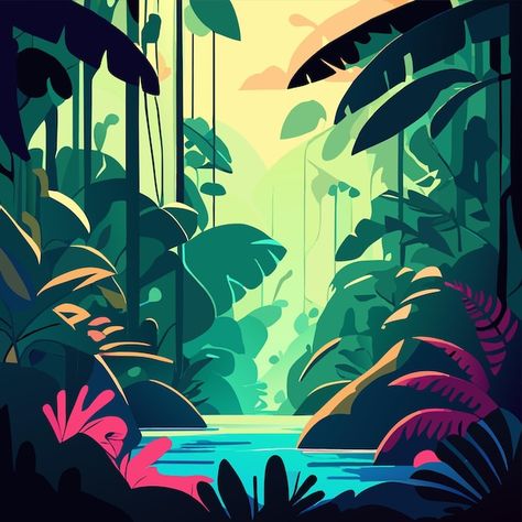 Vecteur icône d'autocollant de dessin an... | Premium Vector #Freepik #vector #jungle #foret-tropicale #fond-tropical #fond-jungle Tropical Icons, Jungle Clipart, Jungle Birthday Party, Jungle Scene, Jungle Illustration, Jungle Art, Jungle Birthday, Children Book, Bossa Nova