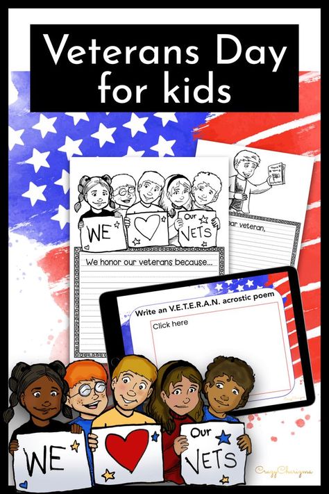 Veterans Day for Kids Veterans Day Ideas, Veterans Day For Kids, Honor Veterans, Google Classroom Elementary, Honoring Veterans, Acrostic Poem, Veteran's Day, Elementary Activities, Phonics Games