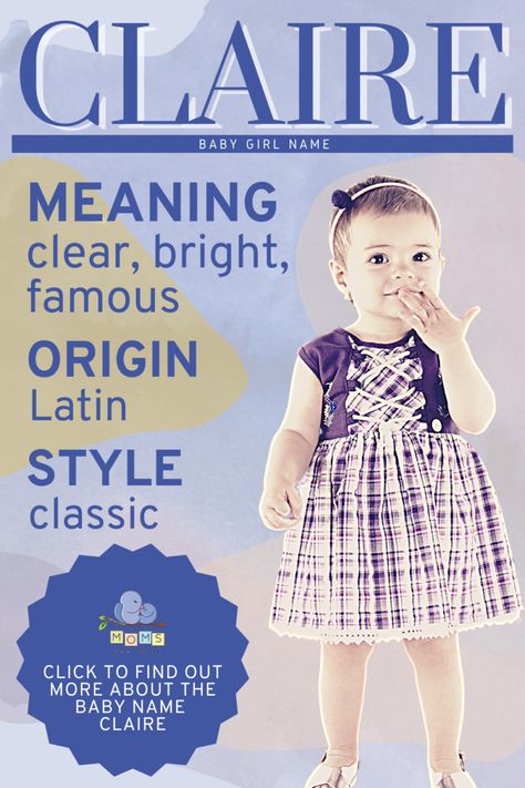 Claire is a sweet and straightforward name that consistently ranks among the top 100 baby names for girls. Crisp and clear, the name Claire also emulates undeniable elegance. Claire Underwood is a main character on House of Cards, Claire Bennet is a central character on Heroes, and Clair Huxtable is the classy family matriarch on The Cosby Show. The name Claire also appears in films like Jurassic World and The Breakfast Club. Keep reading to learn more about this baby name. #girlnname #babyname House Of Cards Claire, Claire Name, Clair Huxtable, Claire Bennet, Classy Family, Popular Baby Girl Names, Middle Name Ideas, The Time Traveler's Wife, Baby Name Meaning