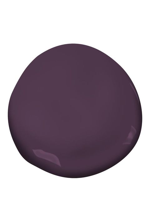 Autumn Purple by Benjamin Moore | Choosing paint colors for your home is a big deal: Nothing sets the tone for a space like the color on the walls. So deciding what paint color to use—and therefore the feeling of the room—can be a tough task. To help simplify the process (so that you don't end up with a rainbow of sample swatches swiped across every wall), we’ve asked some of our favorite interior designers for advice. These are the paint colors they turn Dark Purple Paint, Blue Living Room Sets, Autumn Purple, Picking Paint Colors, Split Complementary Colors, Dark Paint Colors, Choosing Paint Colours, Choosing Paint, Perfect Paint Color