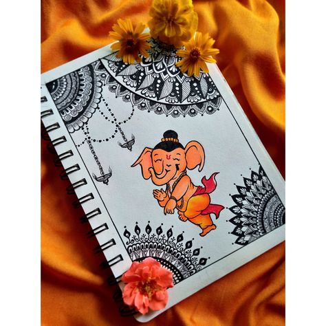 Ganesh Mandala Art, Ganesh Mandala, Diy Drawings, Colour Mandala, Marvel Art Drawings, Pichwai Painting, Ganesh Art Paintings, Journal Lettering, Kids Blouse