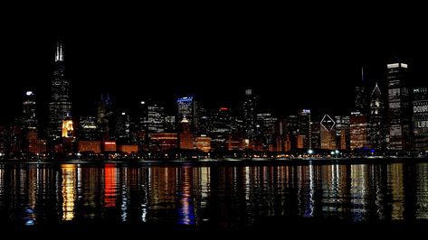 Chicago, city, city lights, skyscraper, USA, cityscape, reflection, night, skyline | 2048x1152 Wallpaper - wallhaven.cc Chicago Macbook Wallpaper, Night City Wallpaper, Chicago Wallpaper Desktop, City Night Laptop Wallpaper, 2048 X 1152, Cityscapes Desktop Wallpaper, Cityscape Reflection, City Lights Wallpaper, Chicago Wallpaper