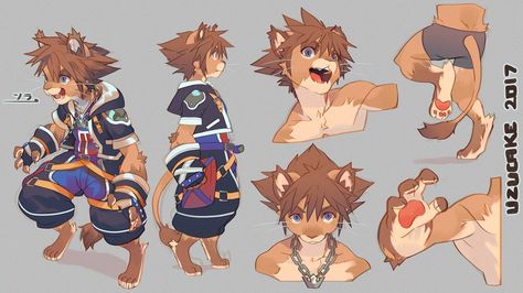 Sora [Kingdom Hearts] Kingdom Hearts Wallpaper, Character Sheets, Creature Drawings, Lion Art, Cute Anime, Kingdom Hearts, Disney Art, Character Drawing, Cute Anime Character