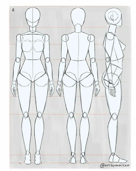 Side Full Body Drawing, Structure Body Drawing, Female Character Sheet Base, Anime Body Structure, Character Turnaround Anime, Side Body Drawing Reference, Simple Body Reference, Body Structure Sketch, Male Body Sketch Anatomy