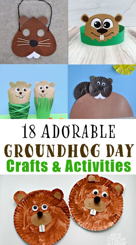 Ground Hog Day Art For Toddlers, Kindergarten Groundhog Day Activities, Pre K Groundhog Day Crafts, Ground Hogs Day Crafts For Kids Preschool, Ground Hog Crafts For Kids, Groundhog Art Preschool, Ground Hog Day Crafts Toddlers, Easy Groundhog Day Crafts For Toddlers, Groundhog Day Crafts For Preschoolers